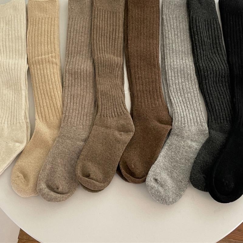 1 Pair Ruffle Calf Socks Calf Tube Frilly Socks Ballet Socks for Girls Knee Length Stockings Princess Style Dress Socks