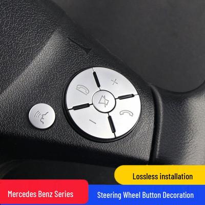 Compatible Steering Wheel Button Stickers for Mercedes-Benz S-Class/R-Class: S300, S600, R350, R400.