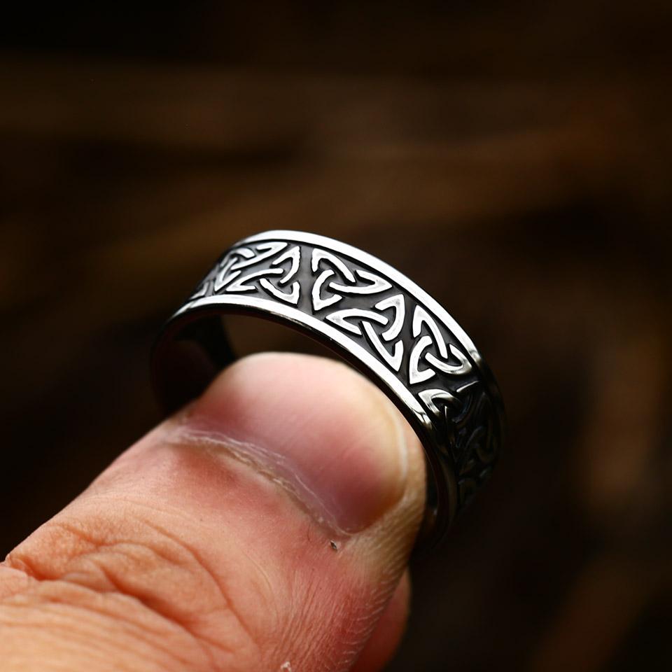 Fashion Vintage Vikings Valknut Ring For Men Women Stainless Steel Simple Rings Party Personalized Jewelry Gifts