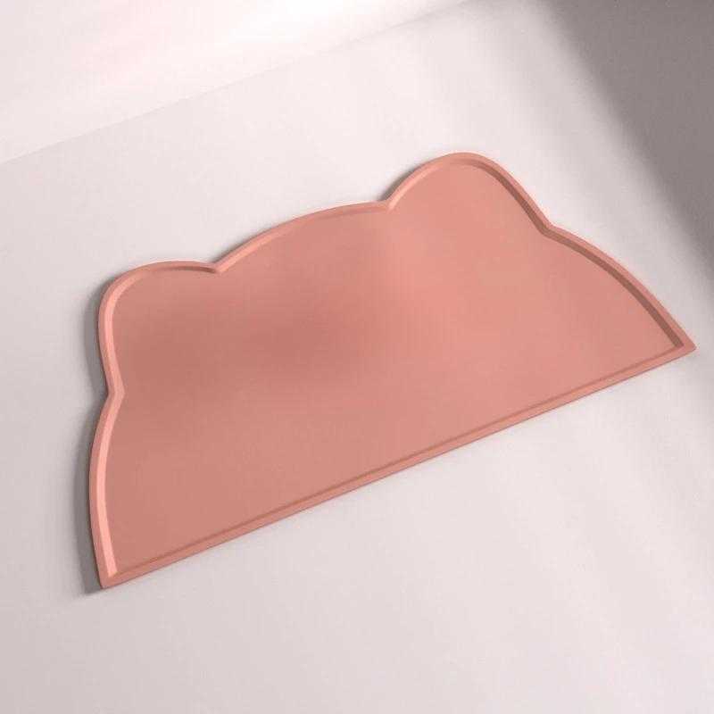 

1шт коврик для тарелки для домашних животных, не грязный, нескользящий, легко моющийся, дополнительный коврик для еды, силиконовые салфетки для животных розовый