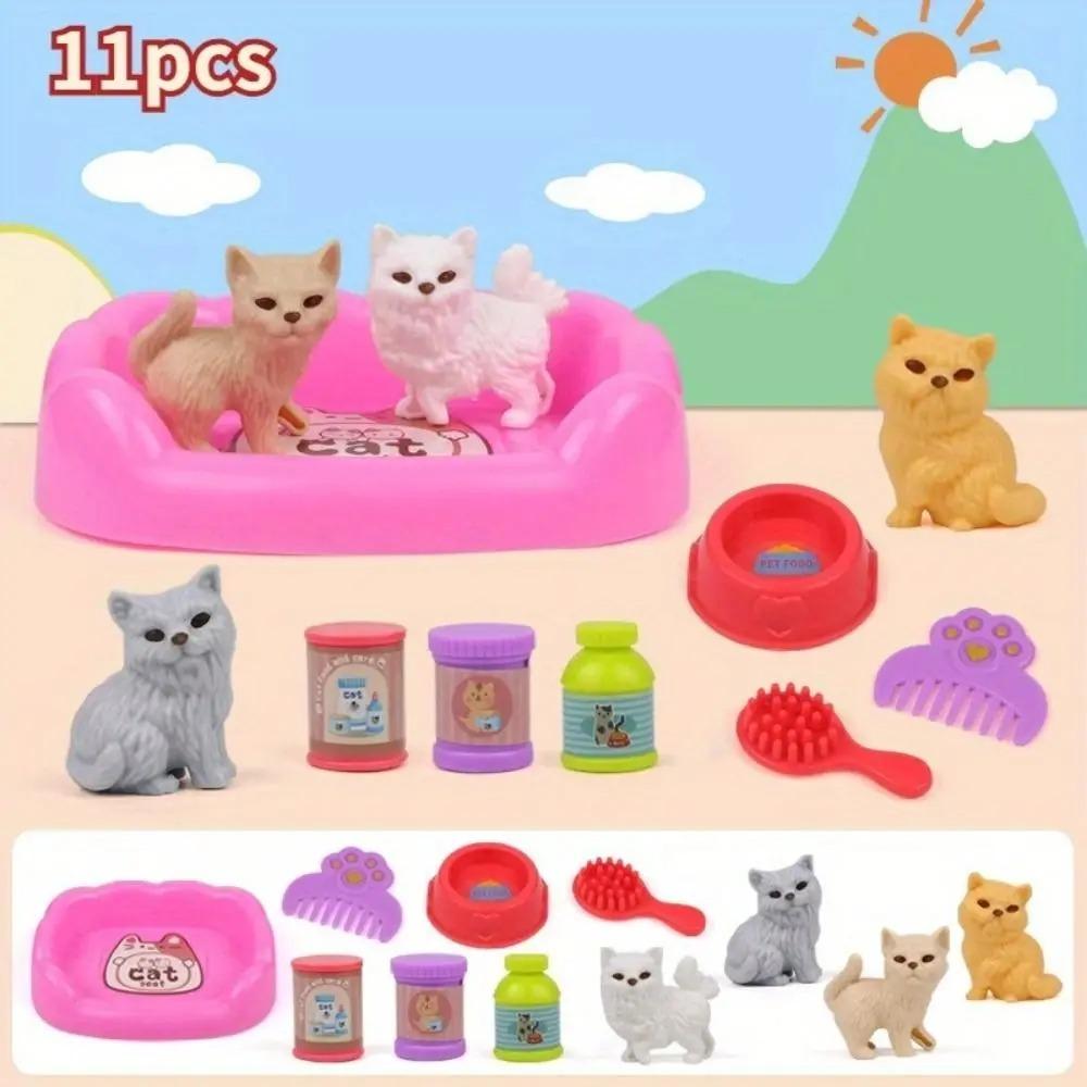 

Simulated Feeding Cat and Dog Pet Houses Children s Play Pet House Toys Small Cute Dog and Cat Doll Bathroom Swing Scenes