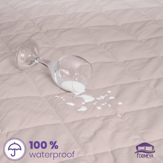 Formeya Brown Quilted Liquid Proof Mattress Protector Fitted Mattress Mattress Sheet 100% Cotton