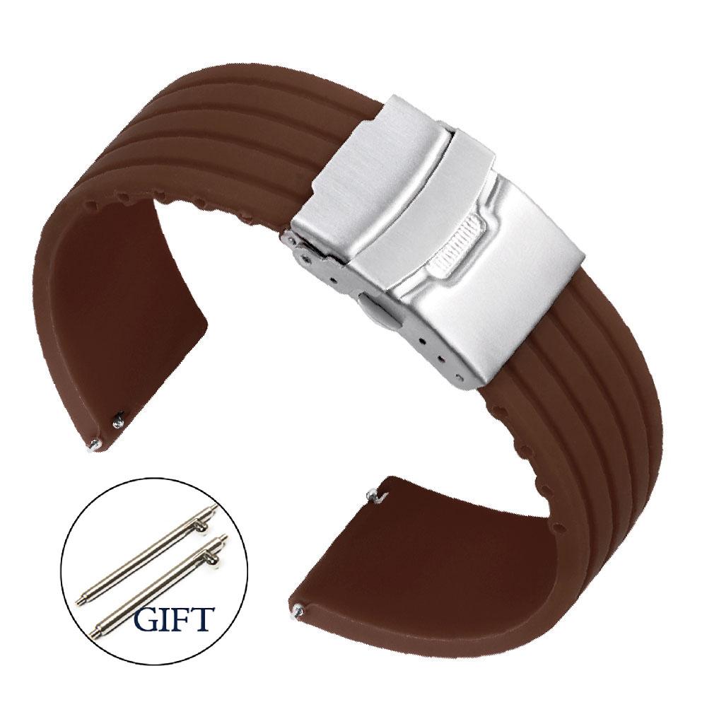 20mm 22mm Schnellverschluss Gummiarmband Verlängert Weiches Armbanduhr Silikonband für Herren Wasserdichtes Armband Zuschneidbar passend Armband
