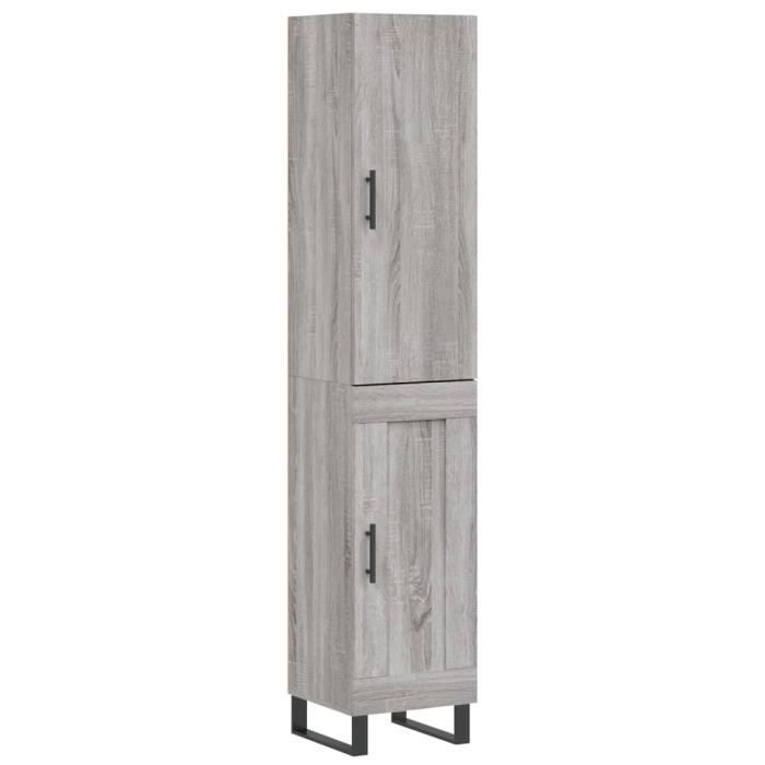 VidaXL Highboard Sonoma Grey 34.5x34x180 Cm Engineered Wood 3199135