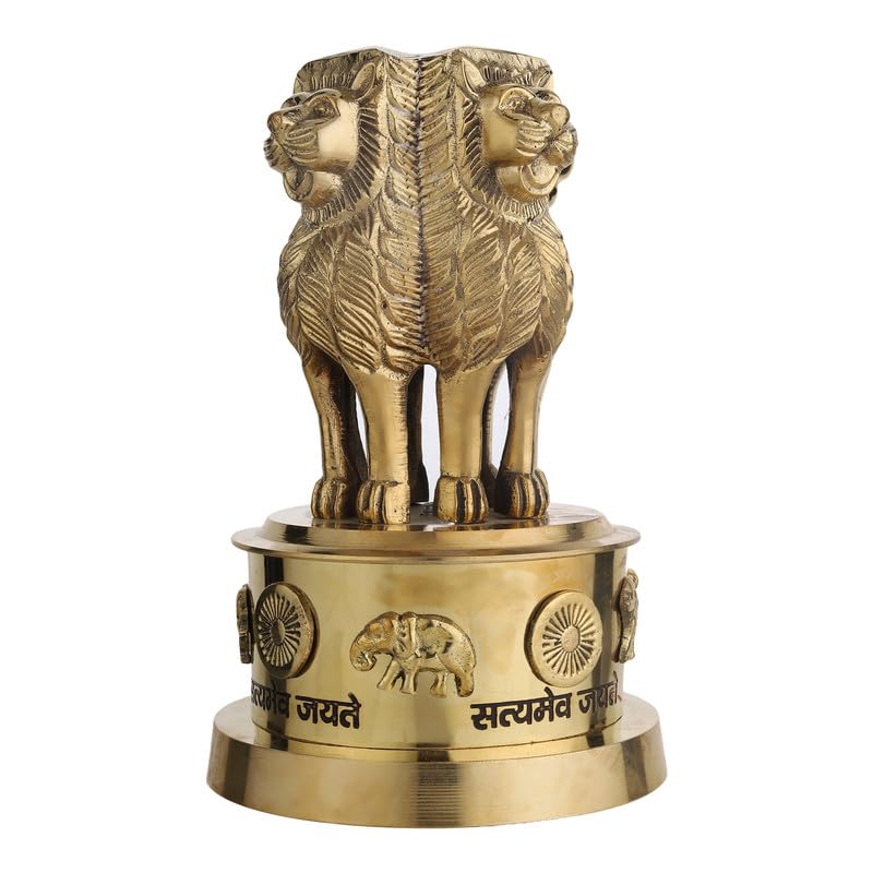 

Pure Brass Ashok Stambh Stand, Ashok Pillar, Ashok Stambh Statue For Home Decor