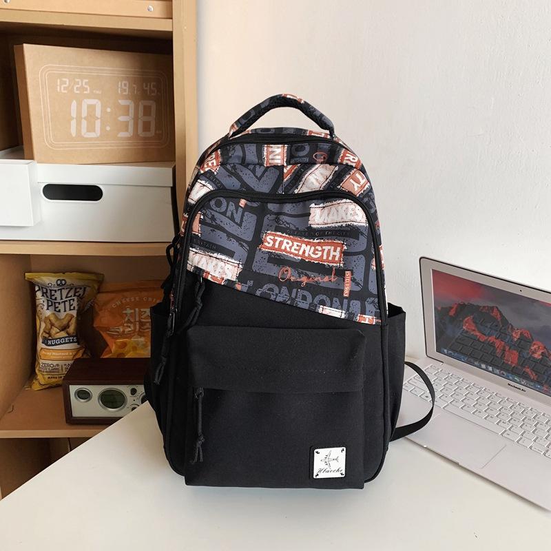 Schoolbag School Bag Male College Student Large Capacity High School Junior High School Student Versatile Tide Brand Backpack Girls Backpack ins 