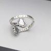Adjustable Open Ring Women Men Sterling Lock Design Boho Ethnic Style Finger