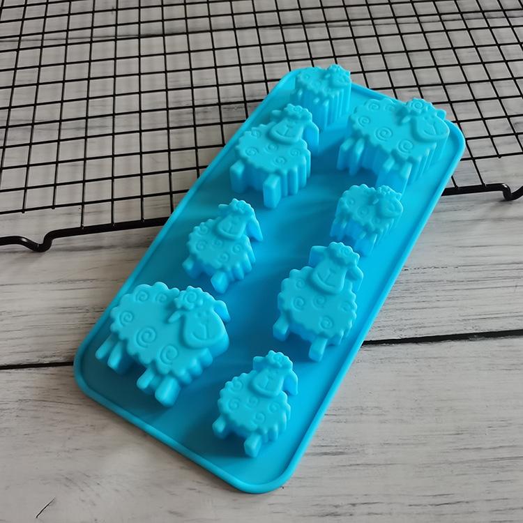8 Holes EID Mubarak Ramadan Animal Sheep Chocolate Mold Silicone Mold Candy Biscuit Jelly Pudding Ice Cube Pastry Baking Tools