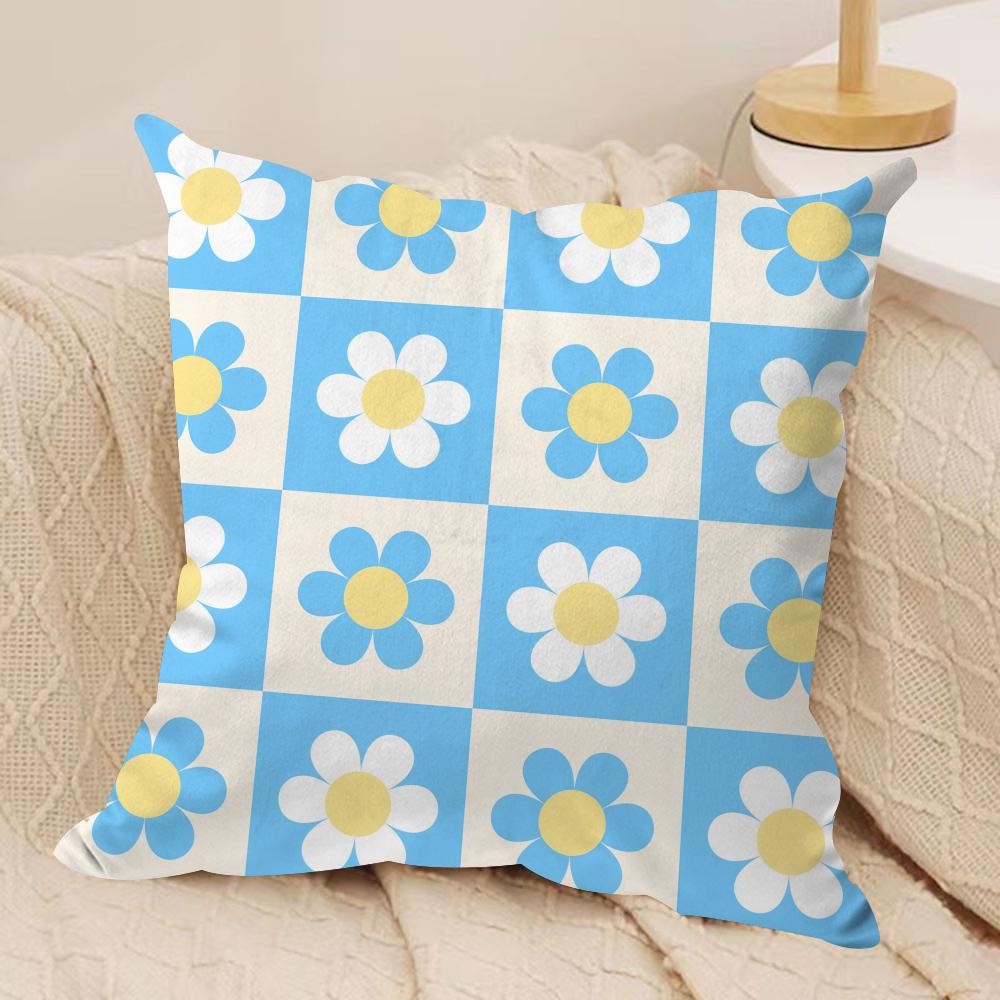 

Sweet Retro Geometrical Florals Cushion Cover Pillowcase Ultra Soft Skin Friendly Fabric Cloud Like Comfort Concealed Zipper 30x30 cm