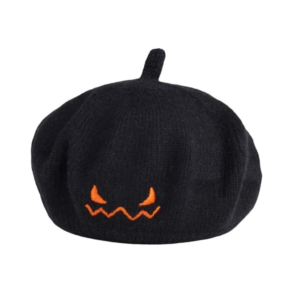 Jacquard Knit Pumpkin Beret Hat Warm Lining Pullover Hat Knitted Beanie Hat Cosplay Costume