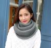 Solid Color Thick Knit Scarf for Women Autumn Winter Korean Style Warm Neckwear Scarf