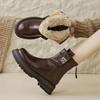 Botas de Neve Acolchoadas Leves Confortáveis Quentes para o Frio Antiderrapantes Resistentes ao Desgaste Estilo Britânico Martin Botas de Algodão para Lazer ao Ar Livre Esportes
