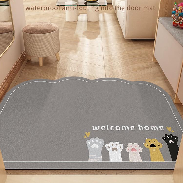 

Household Entrance Door Leather Floor Mats for Door Access Without Washing and Cutting Non-slip Floor Mats Cartoon Entrance Door Foot Mats 45 * 70CM