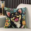 Chihuahua & Bloemen Kussenhoezen Stoel Woonkamer Kussensloop Gezellig Rits Bank Kussenhoezen Slaapkamer Binnen Huisdecoratie