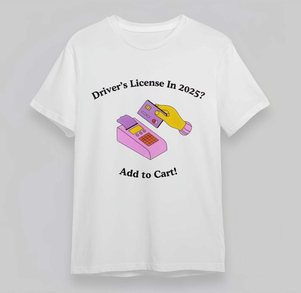 

Women s T-shirt With Future Digital License Graphic 100% Cotton Oversize Top 4XL