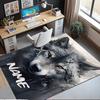Custom Name Wolf Printed Carpet,Rug for Office Chair Living Room Bedroom Kitchen Room Decor Gifts.