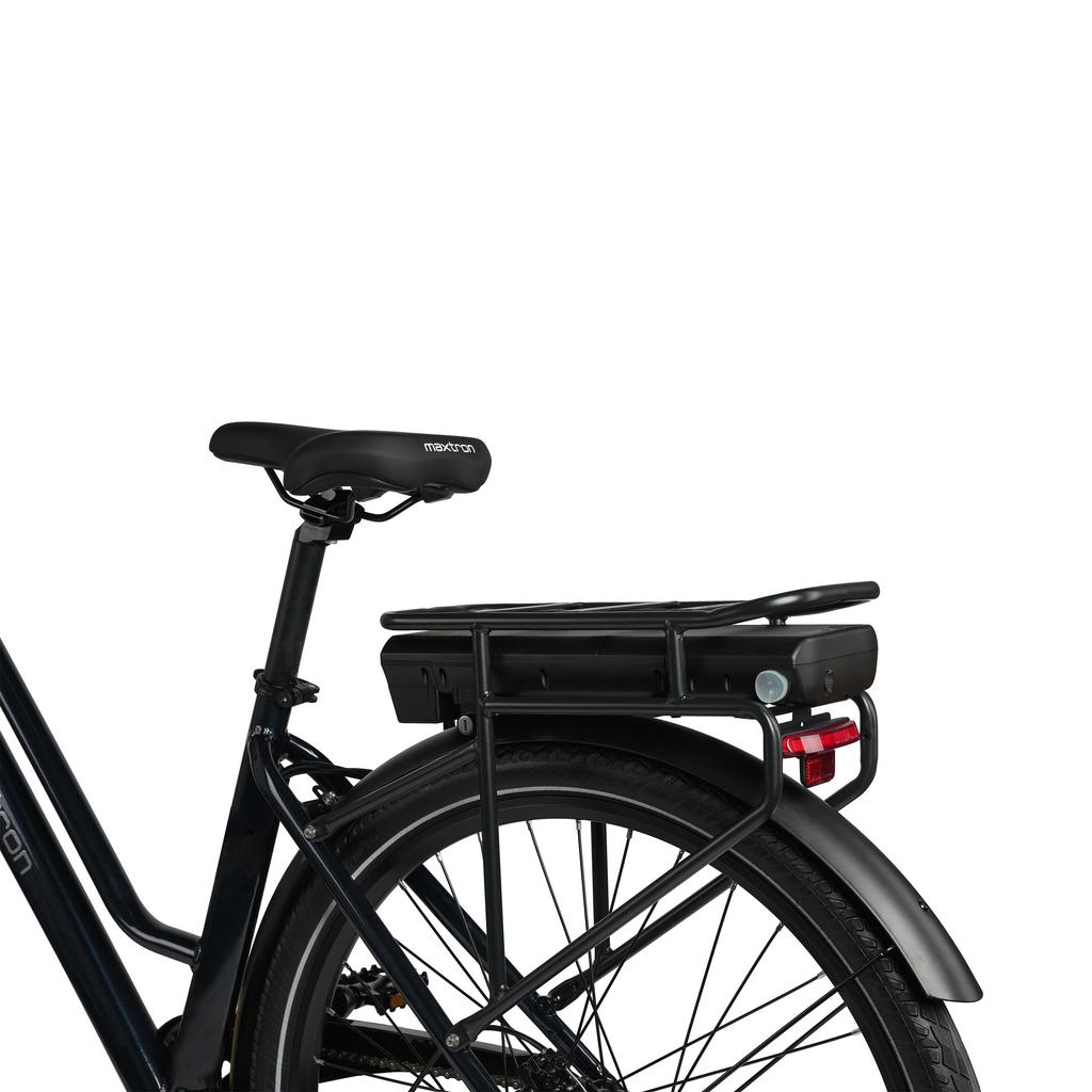 MAXTRON urban7 36V 12,8Ah Stads Elektrische Fiets, 27,5-inch wielen, 250W vermogen, met een maximaal bereik tot 60 km.