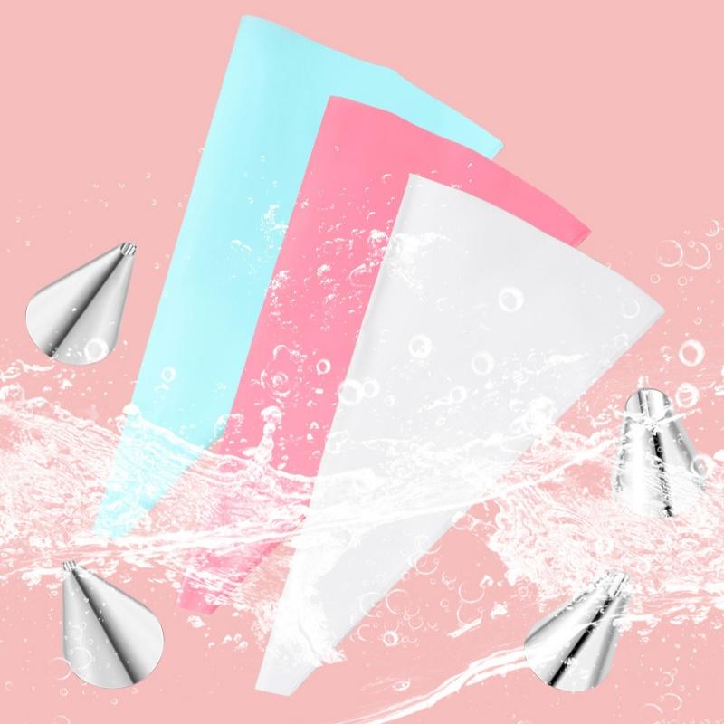 14/29 Pcs Cream Nozzles Set Kitchen Bakery Cake Icing Piping Cream Cake Decorating Tools Accessories Reusable Pastry Bags