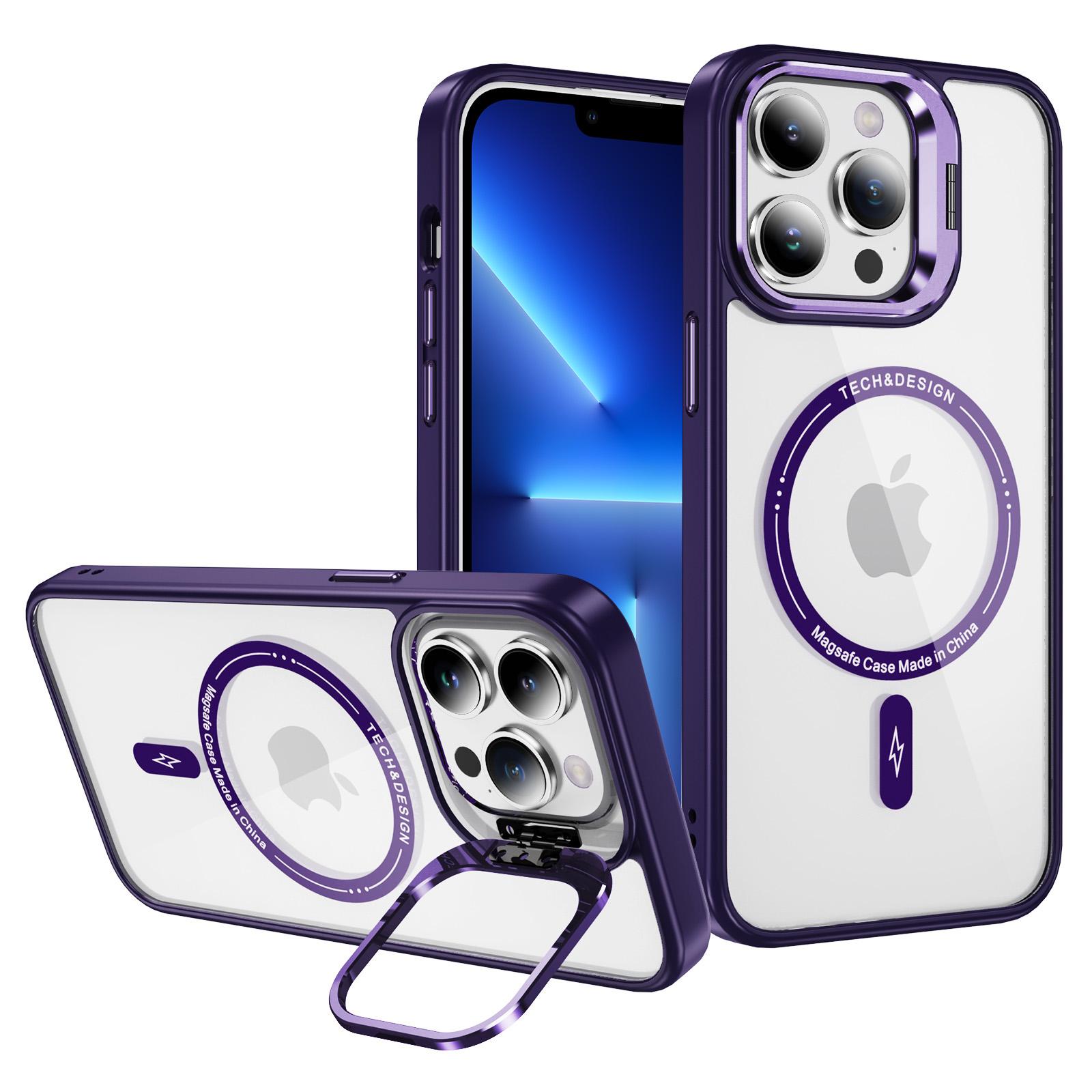 

For iPhone 13 Pro 6.1 inch Cell Phone Case Camera Kickstand Anti-scratch Cover Compatible with MagSafe B