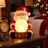Christmas Craft for Window Light Up Santa Claus Figurine with Glowing Ball Warm Night Light Christmas Statue Festive for Home
