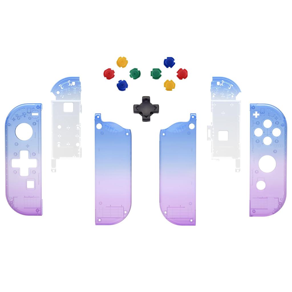 eXtremeRate Switch Clear material handheld controller housing compatible with and Switch also comes with a full set of buttons and console case are