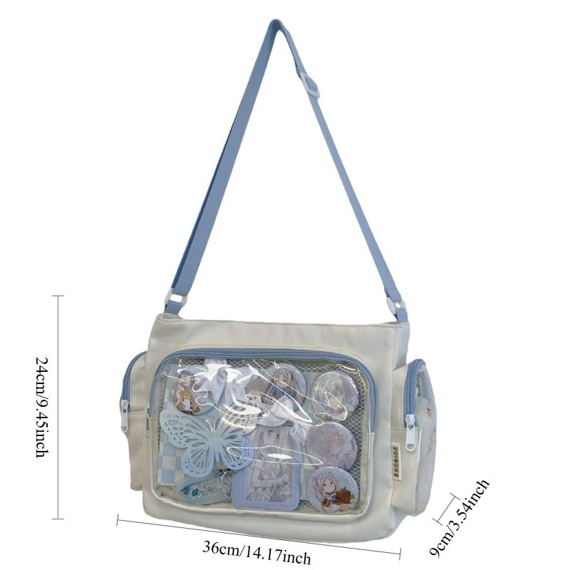 Trendy Transparent Crossbody Bag Large Capacity Simple Shoulder Bag Comfortable Versatile Ita Bag For Girls School