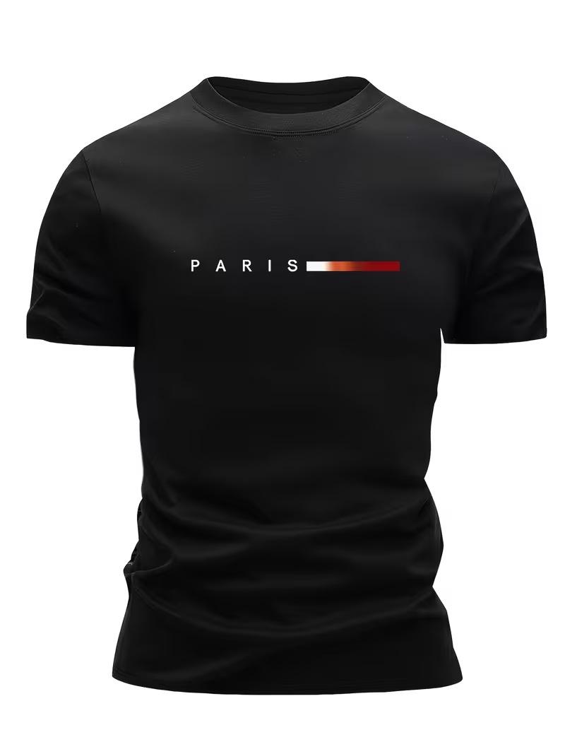 Herren Europäischer Sommer Lässiger Sportanzug - Rundhals, Kurzarm Oberteil & Shorts Zweiteiliges Set L