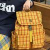 Schulrucksack Herren und Damen lässiges Tunnelzug-Design karierter Rucksack Damen 1011 neuer Schulrucksack Ausflugs-Reiserucksack