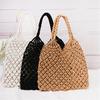Woven Bag Mesh Rope Weaving Tie Buckle Reticulate Hollow Straw Bag No Lined Net Shoulder Bag