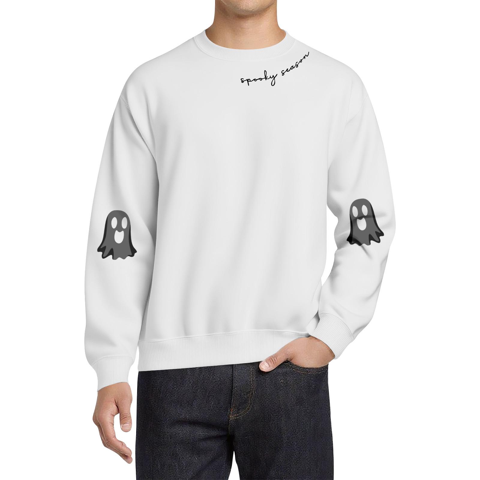 

Мужские топы Мужские толстовки с длинным рукавом Повседневные свободные пуловеры Толстовки XL белый