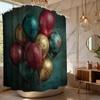 1pc Vintage Nostalgic Dance Party Birthday Festival Shower Curtain, with 12 Hooks, 180*180cm Bathroom Curtain for Home Decor