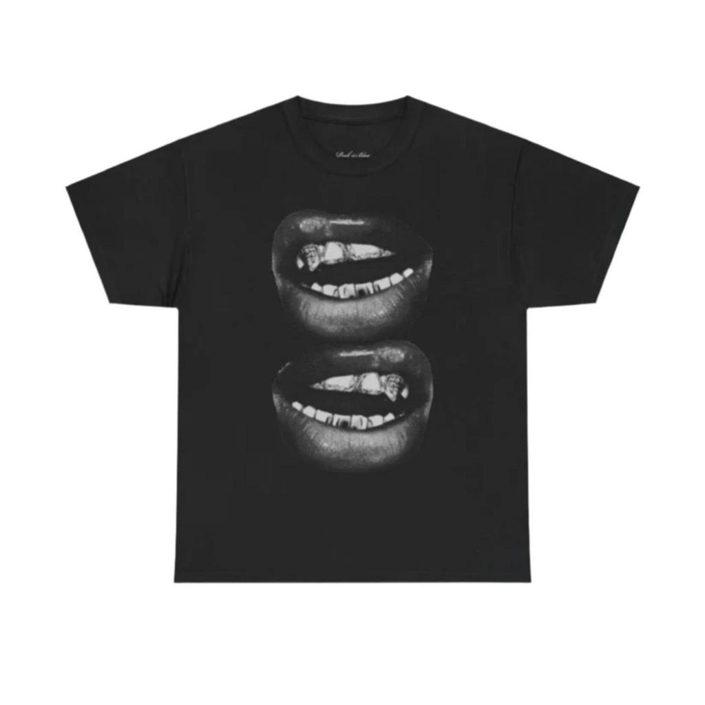 T-shirt Estiva Grunge Goth Y2K in Cotone Stampa Grafica Harajuku Maglietta Retro Streetwear Hip Hop Manica Corta T-shirt Punk Top Oversize(1)