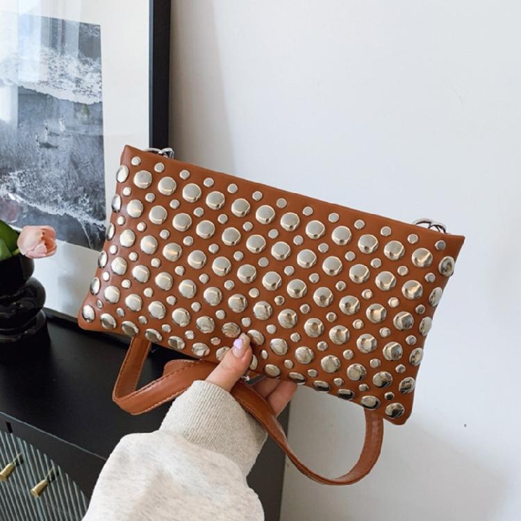 Crossbody Bags for Women Leather Crossbody Purses Punk Rivets Handbags Shoulder Bag Soft Pu Leather Shoulder Bag Gifts