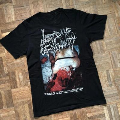 Last Days Of Humanity goregrind banda preta unissex S-4XL camiseta YA842