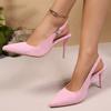 Women's Silk One Strap Wrapped Toe Sandals Fashion Pointed Toe Shallow Mouth Non-Slip High Heels