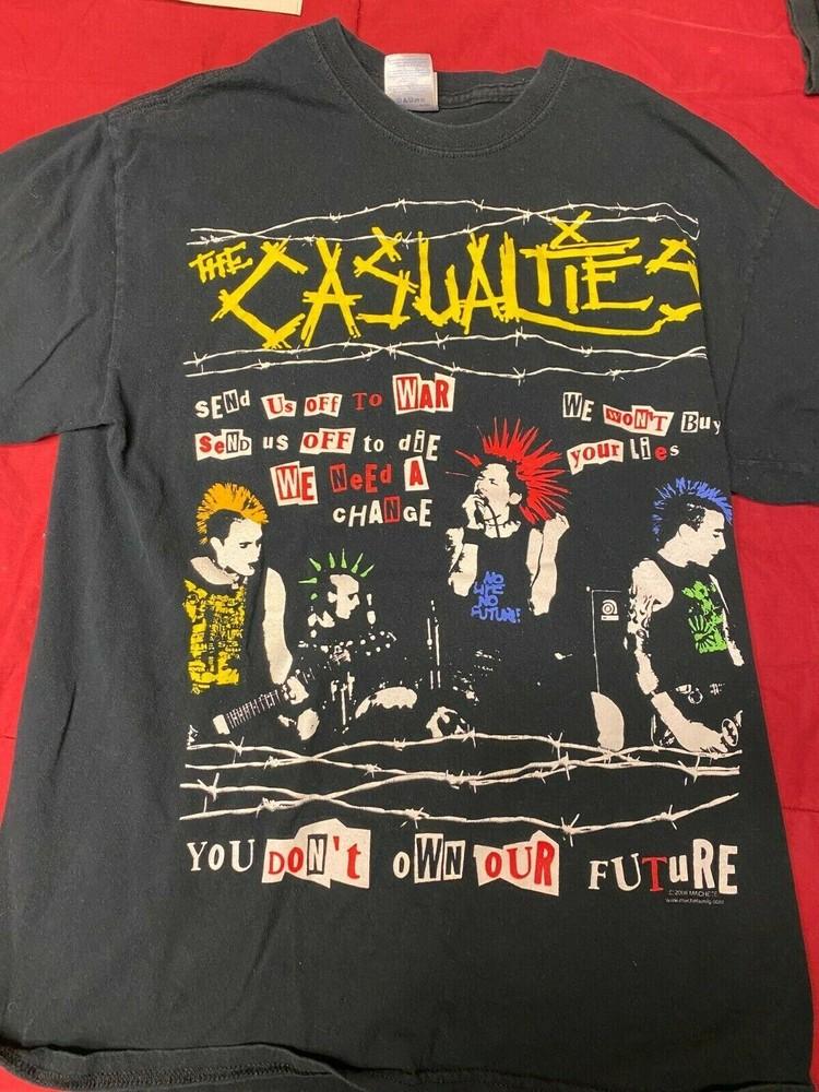 The Casualties punk rock tour graphic short sleeve black shirt men women KTV9793 Unisex T-Shirt XXL