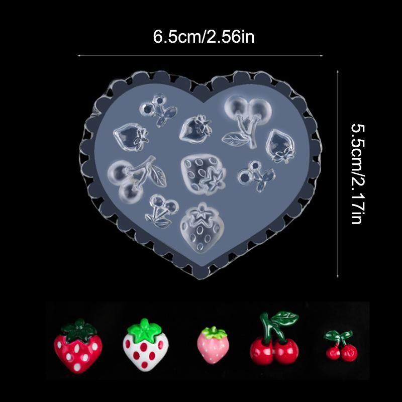 1Pcs Ocean Theme Sea Shell Goldfish Starfish Cherry Strawberry 3D Acrylic Nail Mold Nail Decorations Diy Silicone Manicure Mold