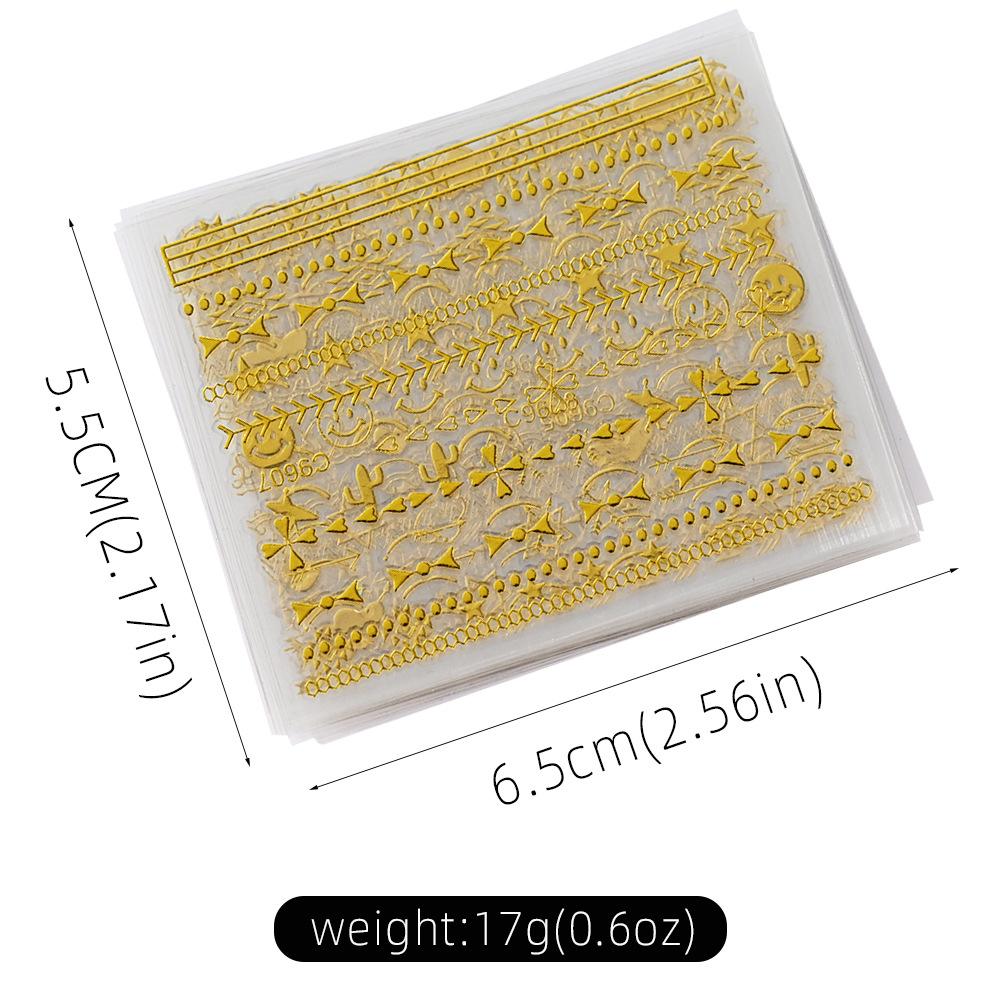 Bronzing Dolphin Smiley Nail Art Sticker Set 30 Different Adhesive Self-Adhesive Light Luxury Versatile Nail Stickers