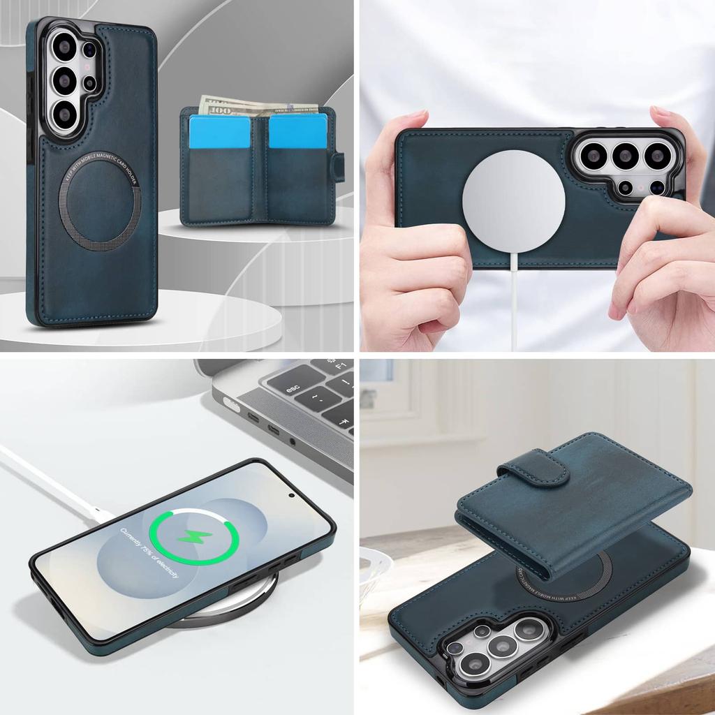 Detachable Magnetic Wallet Case for Samsung Galaxy S26 Ultra S26 Plus S26 Flip Cover Card Holder Credit Slots Kickstand Case