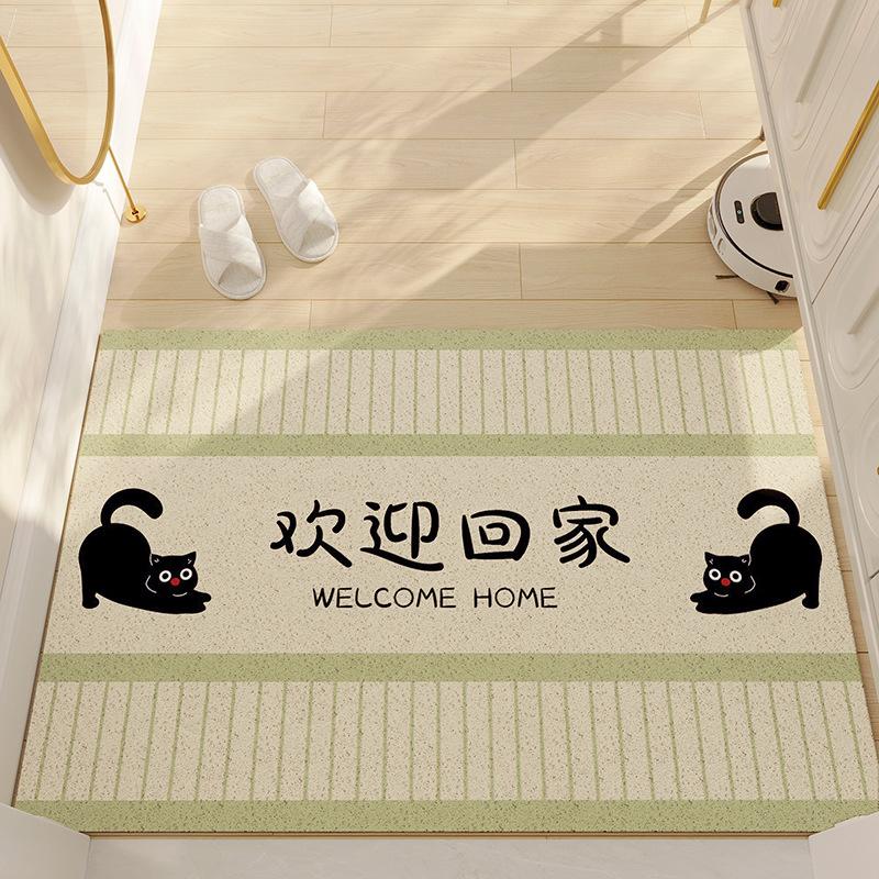 Entry Door Floor Mat Entrance Silk Circle Floor Mat Door Scraping Mud Foot Pad Cartoon Dirt-Resistant Foot Pad