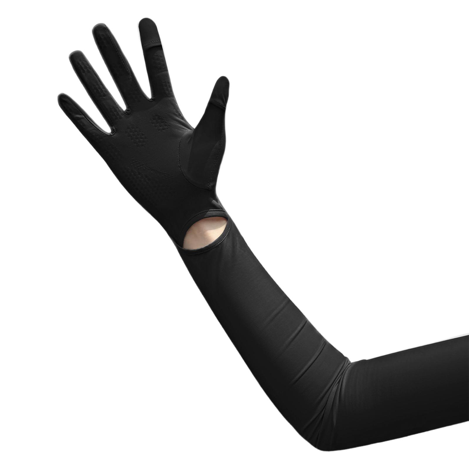 1 Pair Sun Protections Arm Sleeves UPF50+ UV Protections Summer Ice Silk Sunscreen Gloves Breathable Driving Ice Sleeves