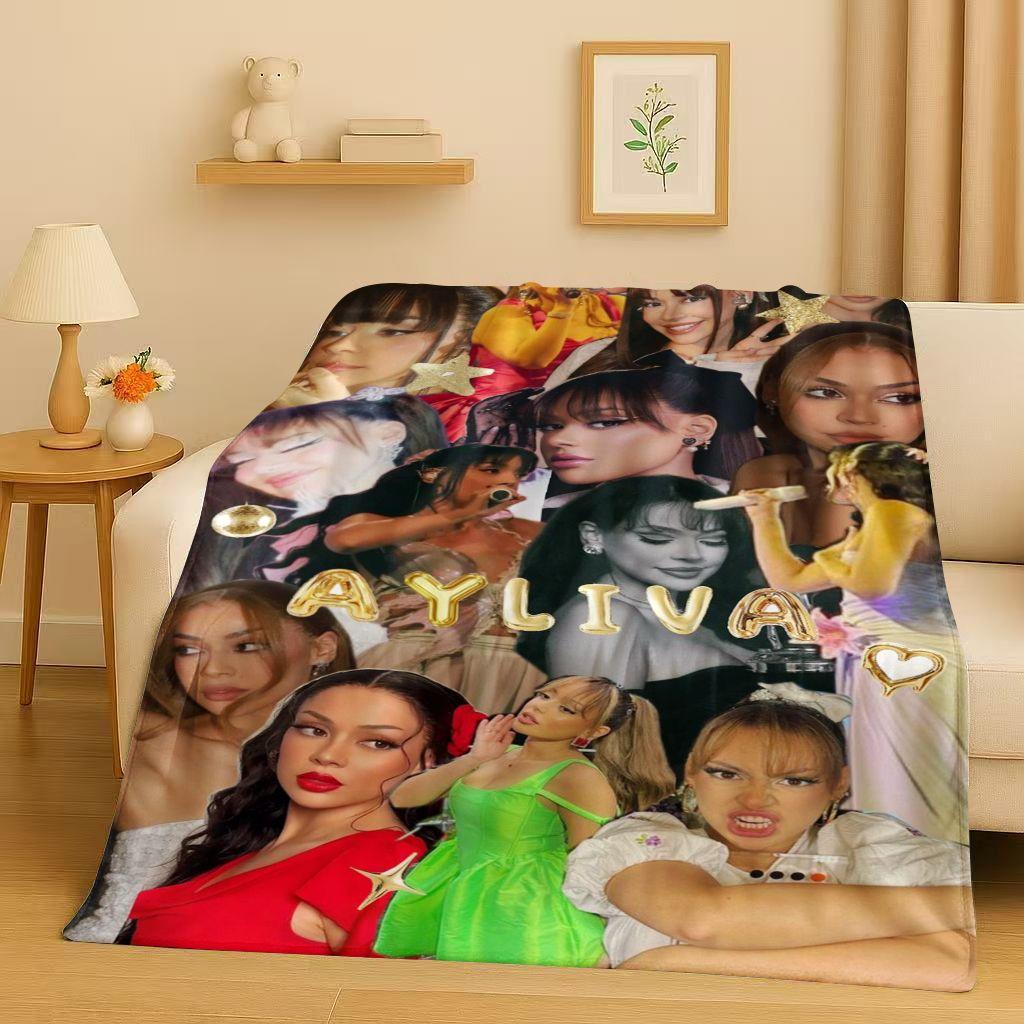 Fashion Pop Singer Ayliva Lieb Flannel Blanket,Ultra Soft Warm Plush Throw for Home Bedroom Bed Sofa Cover Kids Picnic Gift