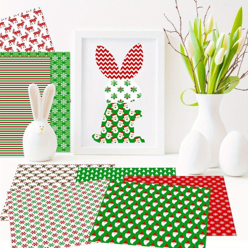 12 Sheet DIY Christmas Gift Wrapping Paper,Background Decorations Paper,DIY Photo Album,Scrapbook,Santa Claus Pattern Paper