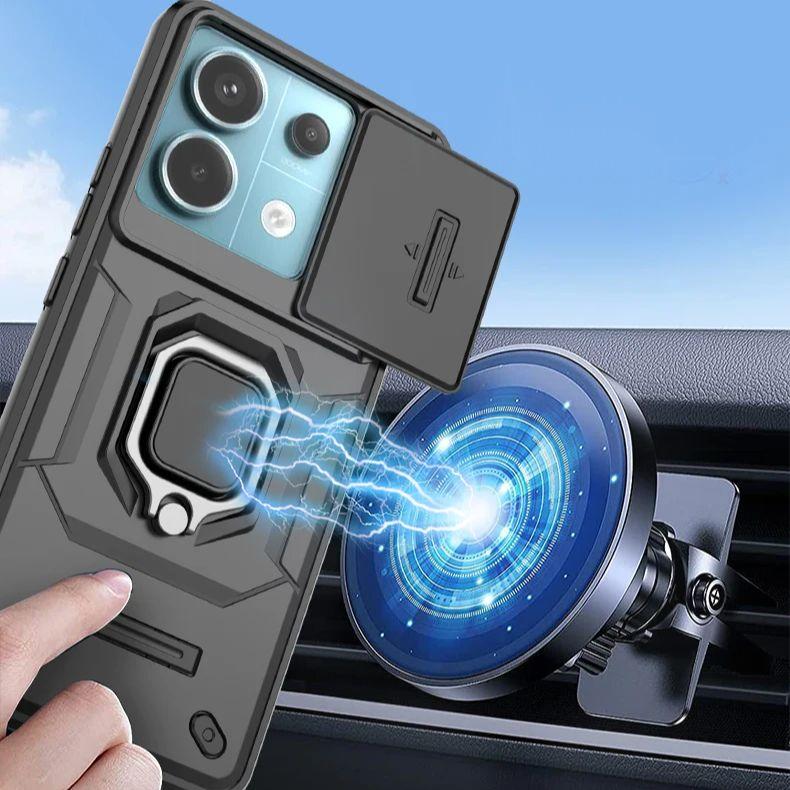 For Xiaomi Redmi K70 Pro Case Magnetic Ring Car Holder Phone Case For Xiaomi redmi K70 K70Pro K70E Slide Camera Armor Back Cover
