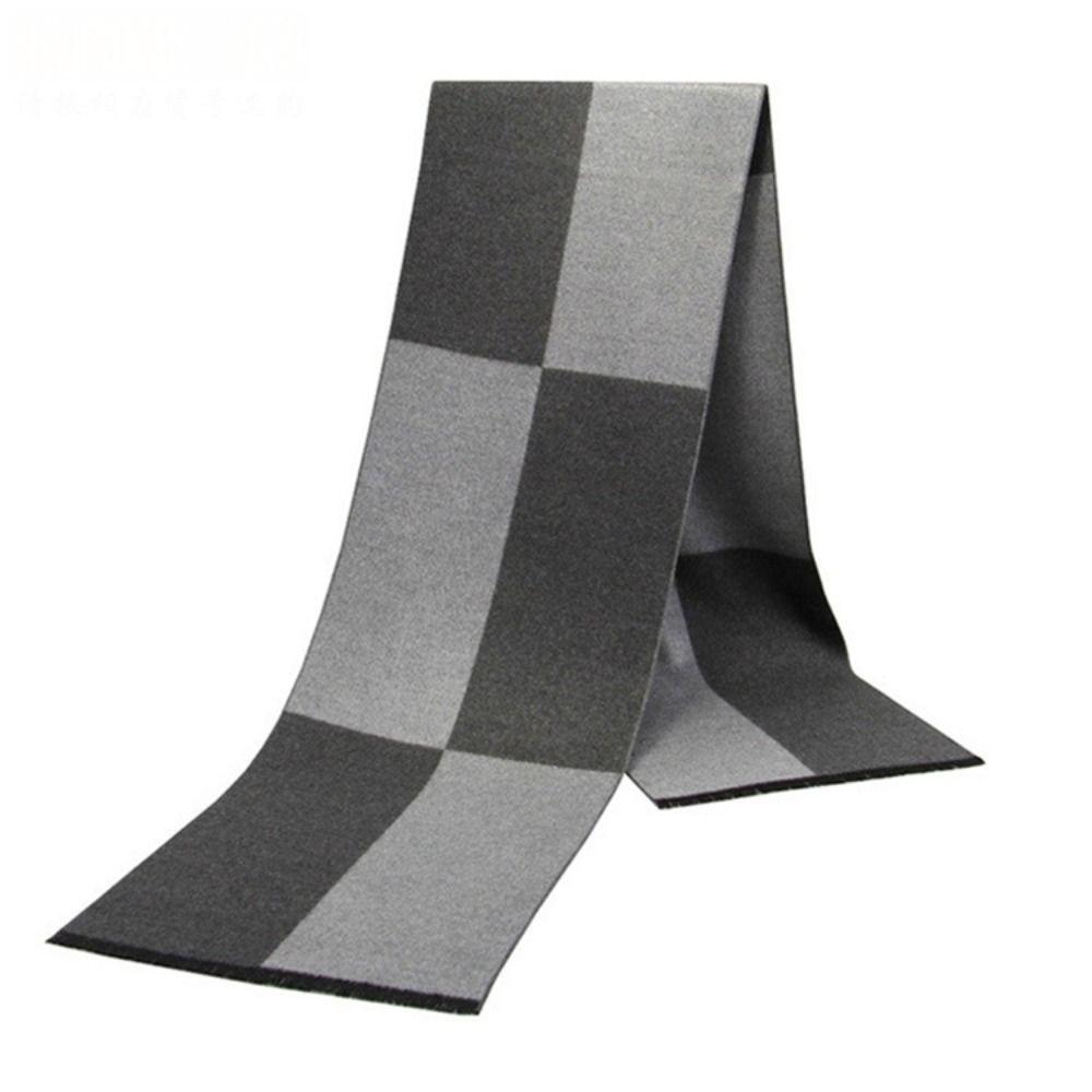 

Soft Men Plaid Scarf Imitation Cashmere Wrap Shawl Fashion Striped Long Scarf 02