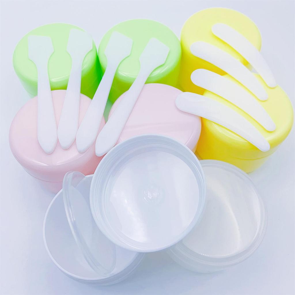 4pcs Cosmetic Containers With 8pcs Spatula, Leakproof Empty Jars For Makeup Samples, Creams, Face Masks, Eye Creams