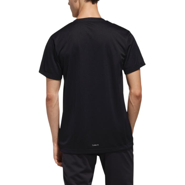 Adidas T Shirts Men's Black Crew Neck Moderate Straight Fit FJ6230