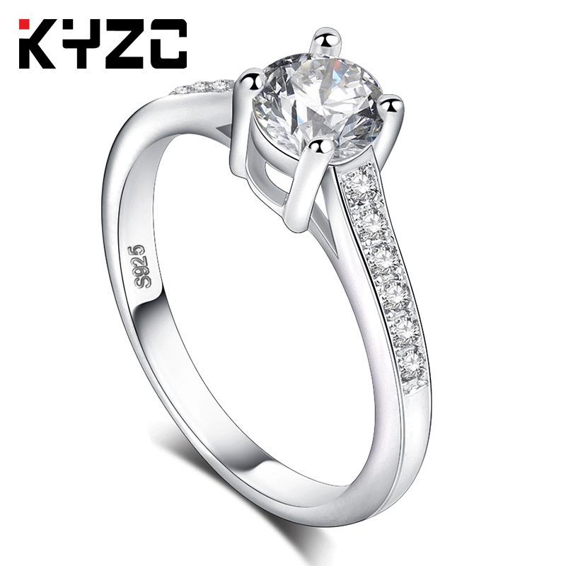 Popular Fashion Classic 4-Claw White Zircon Ring Jewelry Women'S Wedding Jewelry