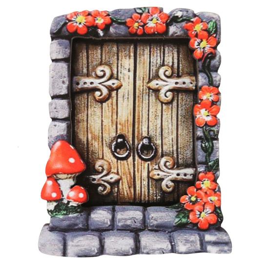 Fairy Door Ručně vyráběné realistické zimostrázové miniaturní dřevěné elfí dvířka Gate Garden Decor Home Decor
