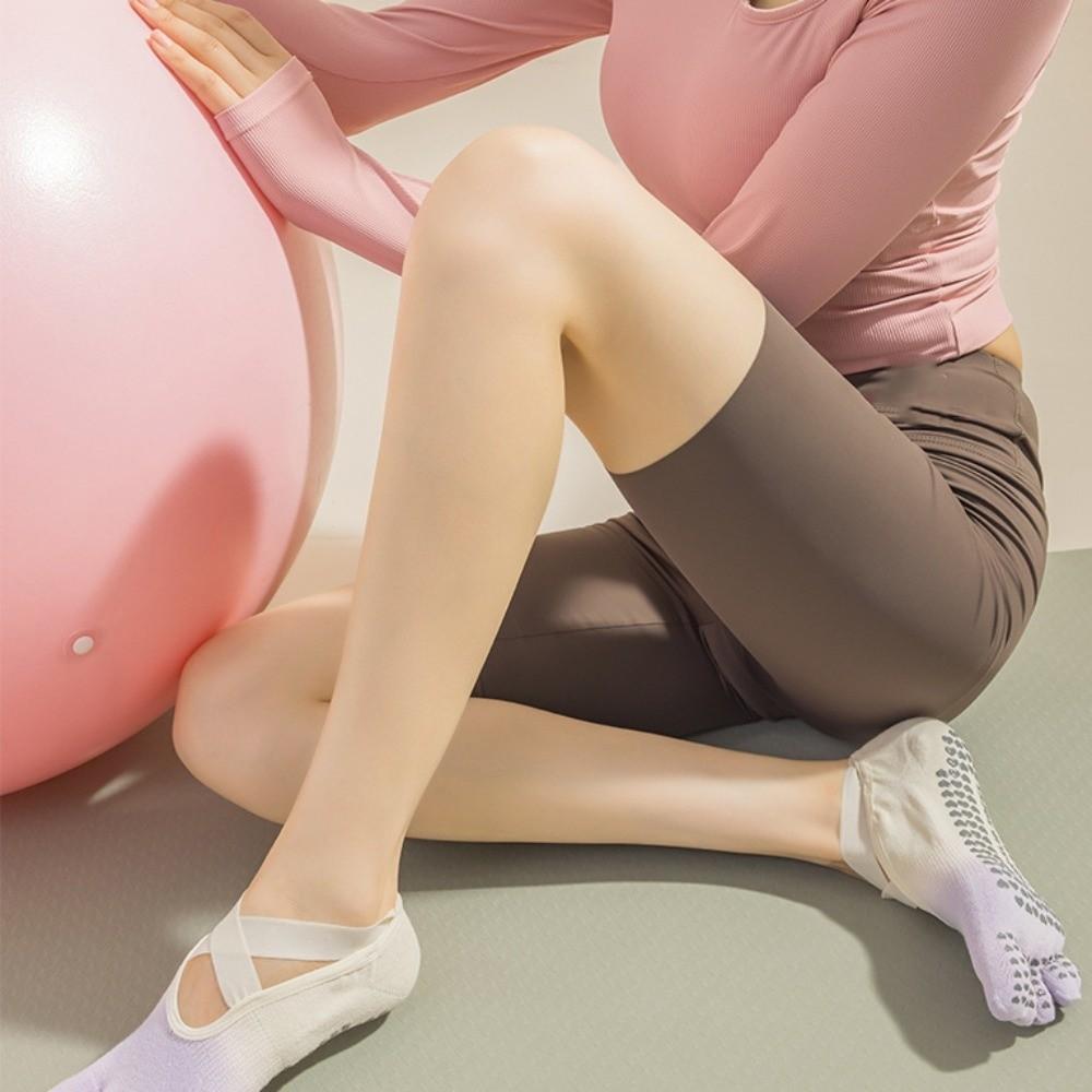 1 Paar Rutschfeste Zehensocken für Yoga mit Überkreuzband Fünf-Zehen-Sportsocken Tanz